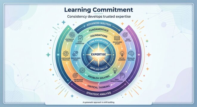 Learning Commitment Infographic: Consistency Builds Trusted Expertise