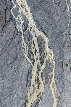 Abstract patterns of river flowing in the valley near La Paz, Bolivia