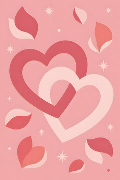 Valentines Day interlocking hearts postcard design
