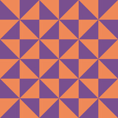 Fototapeta premium Delicate seamless pinwheel windmill pattern in vivid red orange, geometric vector background for print and digital paper