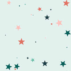 Fototapeta premium Seamless celestial celestial star and moon pattern, dark teal vector print for apparel, packaging and social media backgrounds