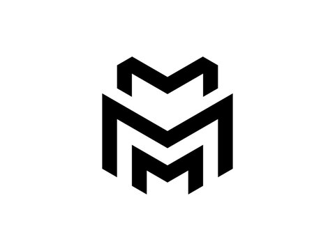 M triple modern corporate monogram logo