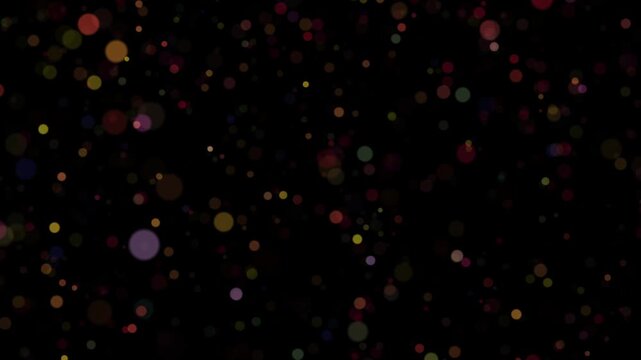 華やかでカラフルに光るポップなボケ　小さめ・少なめのスロー　ループ
