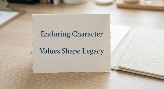 Enduring Character Values Shaping a Lasting Legacy Printed on Card