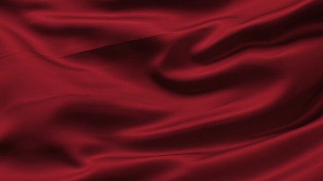 Luxury rose red satin silk fabric animation with soft flowing waves and smooth glossy folds. Seamless looping abstract motion background for beauty, fashion, romantic branding and premium video presen