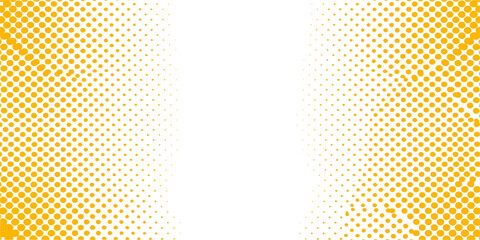 Yellow halftone dot gradient background, retro pop art comic style border, vibrant orange dotted frame for poster design © Masum Mia