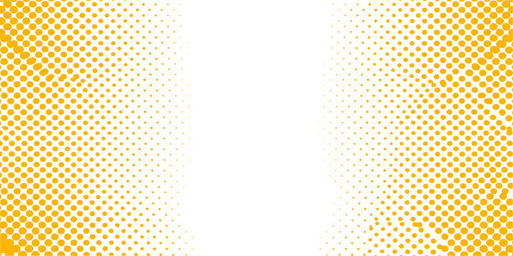 Yellow halftone dot pattern, retro pop art background, comic book style gradient border, vibrant orange and yellow graphic texture
