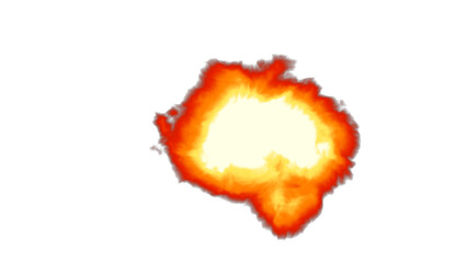 Fiery Orange Fireball Explosion Overlay, Isolated on Transparent Background. Isolated glowing fireball explosion for VFX, motion graphics and cinematic compositing. © Tung's companion