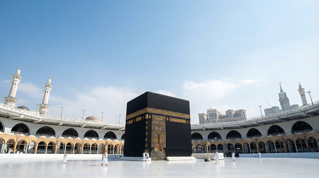 Kaaba inside the grand mosque in mecca