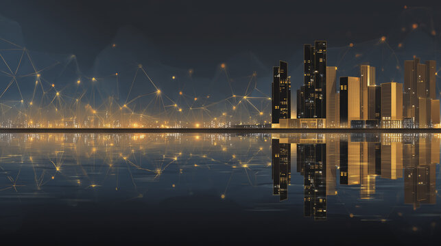 Smart digital Innovation city with connection network reciprocity over the city of future smart wireless digital city and social media networking systems that connects people with in city
