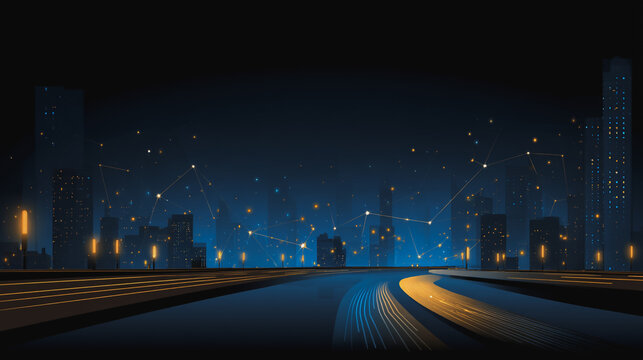 Smart digital Innovation city with connection network reciprocity over the city of future smart wireless digital city and social media networking systems that connects people with in city
