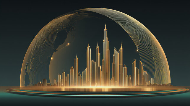 Smart digital Innovation city with connection network reciprocity over the city of future smart wireless digital city and social media networking systems that connects people with in city
