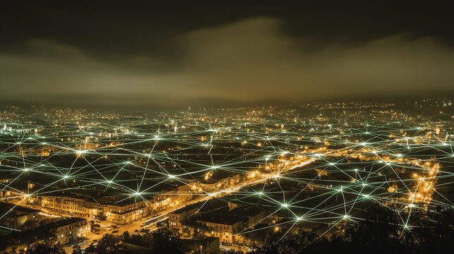 Smart digital Innovation city with connection network reciprocity over the city of future smart wireless digital city and social media networking systems that connects people with in city

