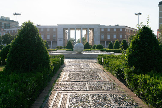 Piazza del Popolo (people's square) in Latina, Italy	