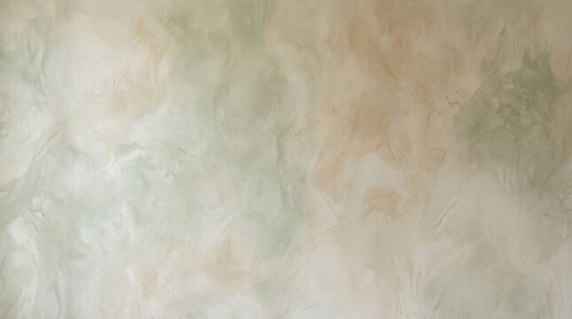 Abstract Venetian Plaster Wall Texture with Green and Beige Tones