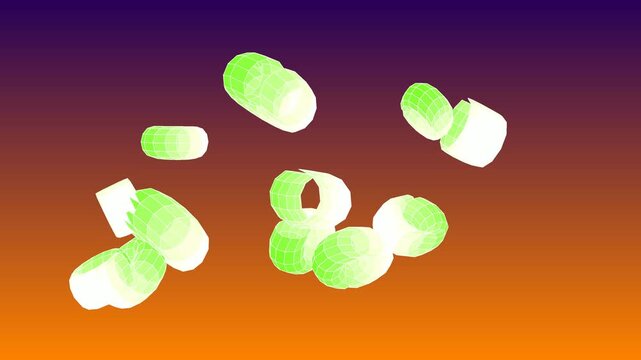 Neon Green and White Wireframe Torus Rings Seamless 