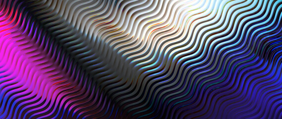 Fototapeta premium Abstract Glossy Metallic Wave Background with Purple and Blue Gradient
