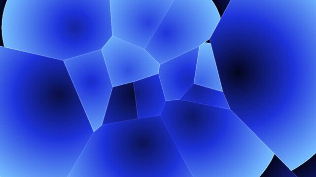 Blue Glowing Voronoi Cell Network Motion Loop