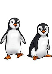 Obraz premium Penguin Pair: A Waddle of Wonder