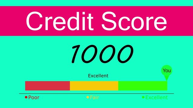 detailed illustration of a credit score meter with pointer