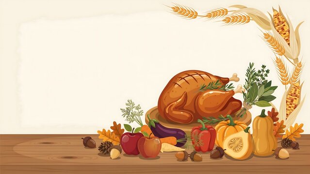 Modern minimal abstract background with thanksgiving turkey pattern design and elegant premium vector illustration for creative banner backdrop