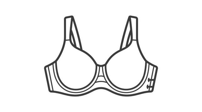 Minimalist outline drawing of a classic underwire bra.