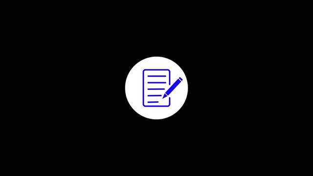 Minimalist document edit animation, digital writing and creation symbol for ui