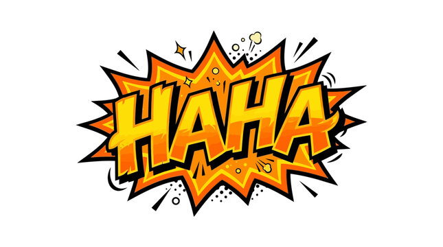 Comic Book Style HAHA Sound Effect Isolated