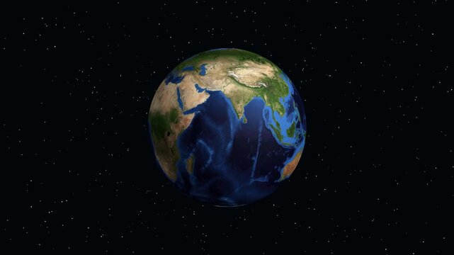 3D Animation Zooming into Nador Morocco on Planet Earth from Space