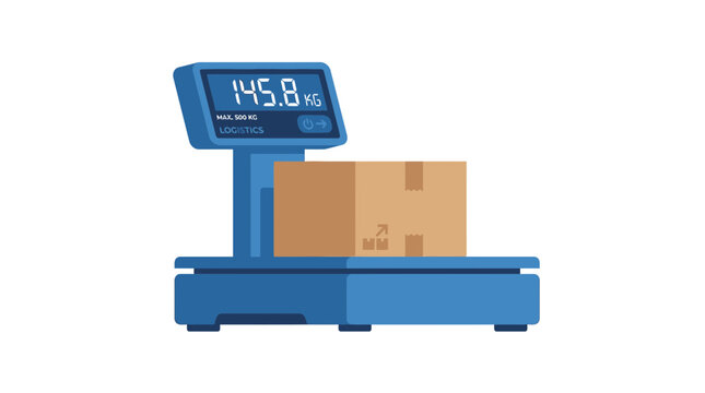 Digital Scale Weighing Cardboard Package
