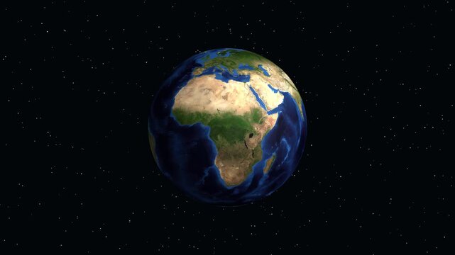 Earth Zoom Animation from Space to Hims Syria with Location Marker