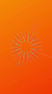 Abstract Network Exploring Branching Elements in Vibrant Orange Scene