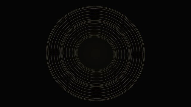 Centered golden concentric circles on black background with uniform spacing