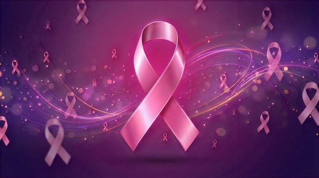 A bright vibrant pink ribbon is a powerful symbol representing hope and support for breast cancer awareness and vital