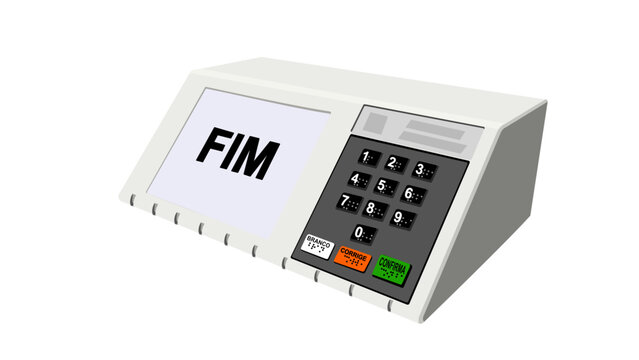 Editable Brazilian Electronic Voting Machine Vector Illustration for Democracy and Elections