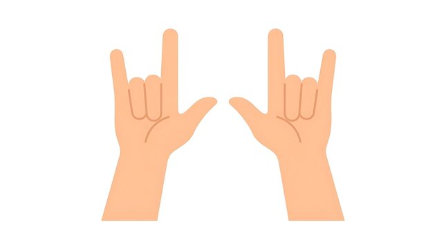 Two hands making i love you sign language gestures