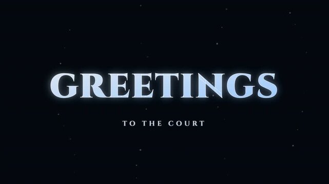 Greetings cinematic silver glitch text animation for digital intro