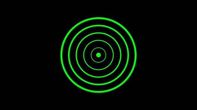 4K Radio waves animation on black background. network tower produced radio wave concept.
