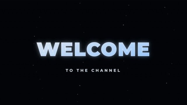 Welcome Title with Silver Wave Effect and Particles on Black