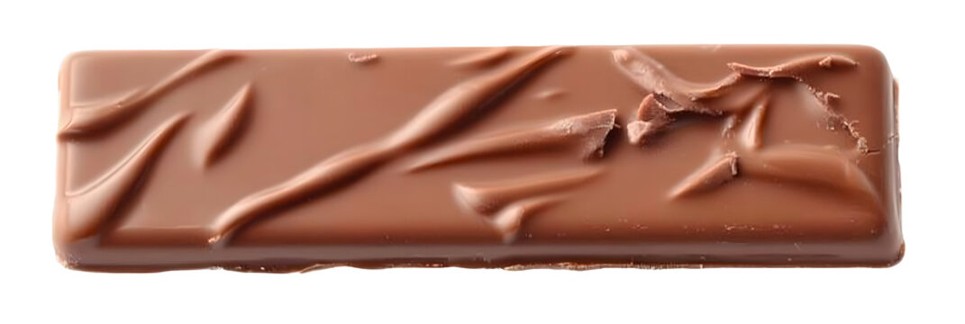 Chocolate bar snack with wrapper texture for sweet food advertising.