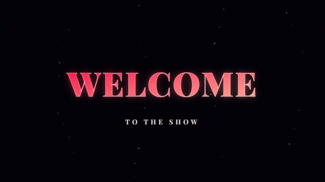 Welcome text in elegant sunset colors with reverse animation intro