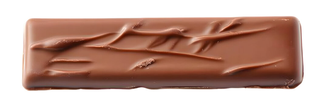 Chocolate bar snack with wrapper texture for sweet food advertising.