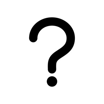 Simple question mark icon in black and white