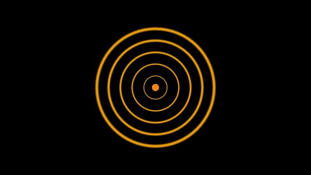 4K Radio waves animation on black background. network tower produced radio wave concept.