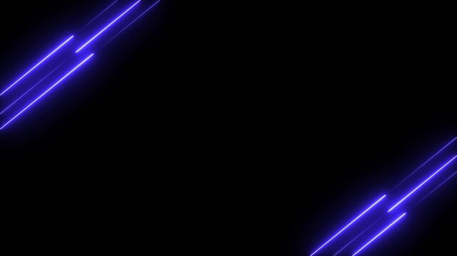 Neon lights glowing futuristic trendy blue color seamless neon light line technology motion background