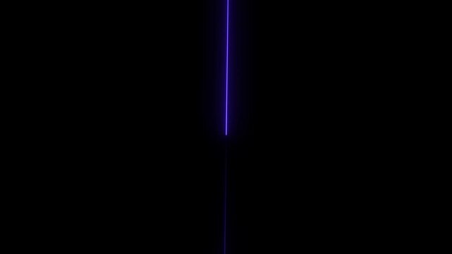 glowing blue neon Straight neon lazer animation of horizontal line on alpha background, straight neon lazer line, seamless loop.