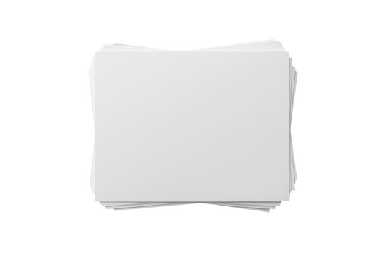 Stack of plain white square paper sheets
