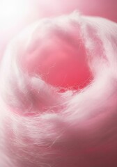 Fototapeta premium Macro Close-up of Fluffy Pink Cotton Candy Texture with Soft Dreamy Lighting for Sweet Background