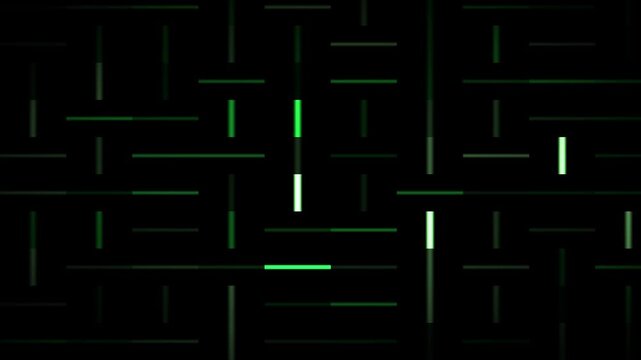 Abstract Glowing Green Digital Grid with Data Flowing Through Circuit Traces