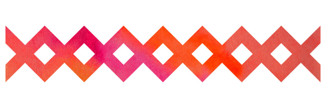 Diamond pattern line divider with watercolor texture